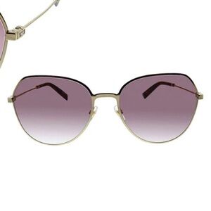 GIVENCHY GV 7158/S Purple Round, Gold  Frame Sunglasses. New With Tags And Box
